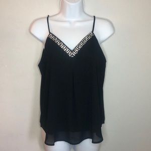 Monteau black jeweled top size M